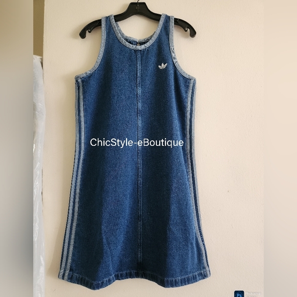 Adidas Women's Denim Tank Dress Indigo Denim 100 Cotton - Picture 2 of 16